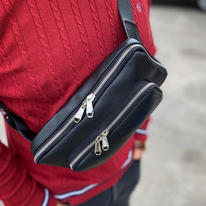 Мужская нагрудная сумка бананка слинг через плечо стильная удобная