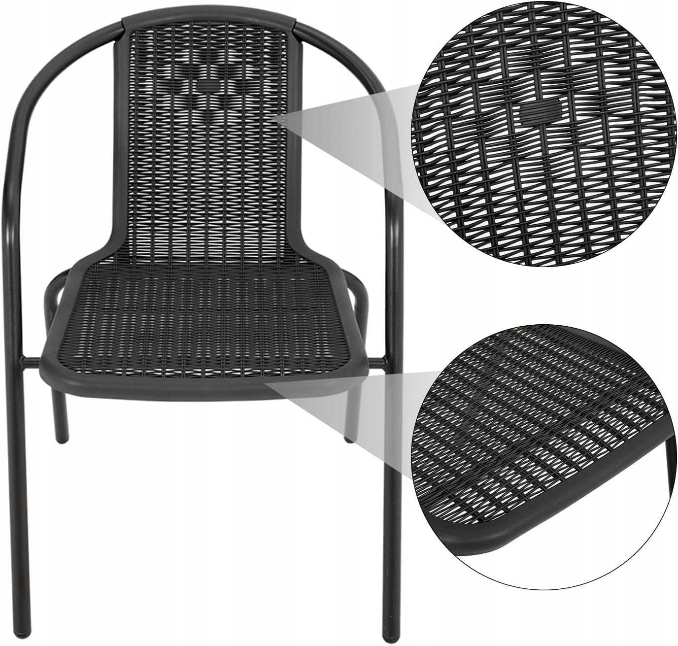 Krzesło Ogrodowe Do ogrodu tarasu balkonowe bistro fotel technorattan