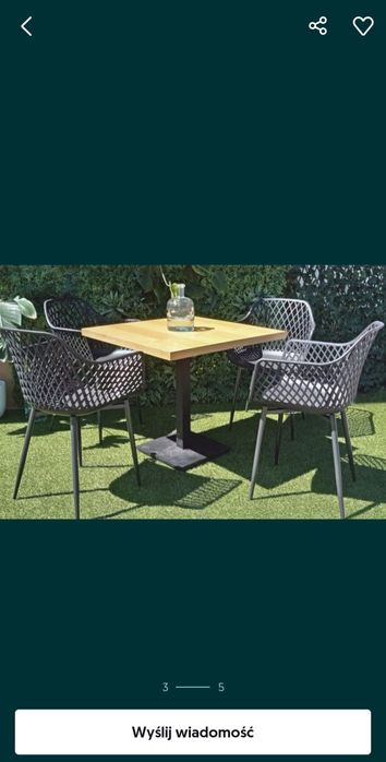 Krzesła ogrodowe nowoczesne 4 szt. balkon taras