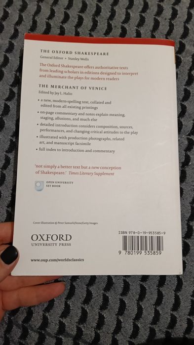 Livro "The Merchant of Venice" de Shakespeare