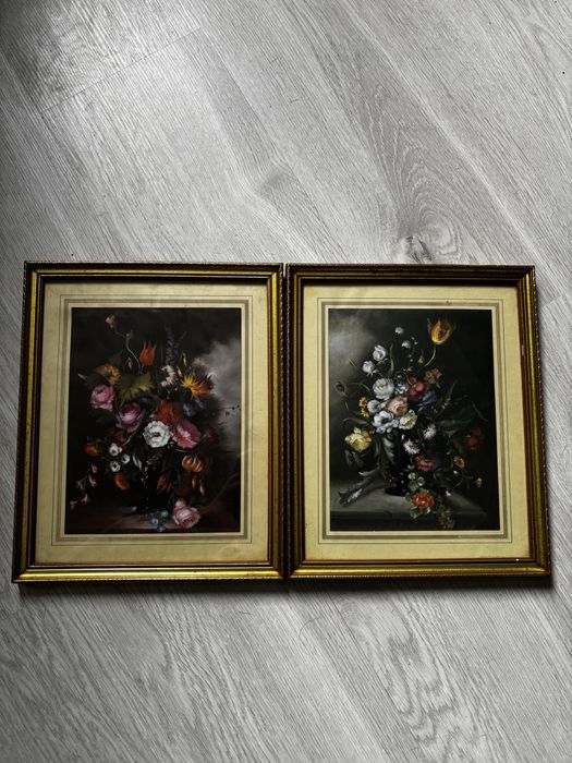 Zestaw 2 obrazów Przedstawiajacych martwą nature, Wymiary 30x25