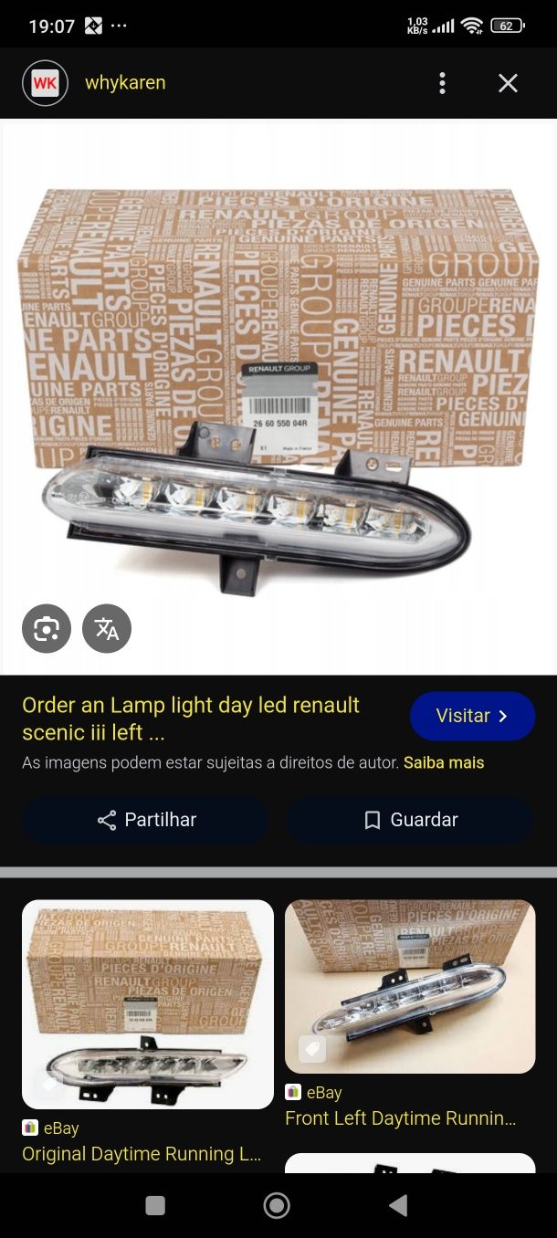 Peças Renault novas originais
