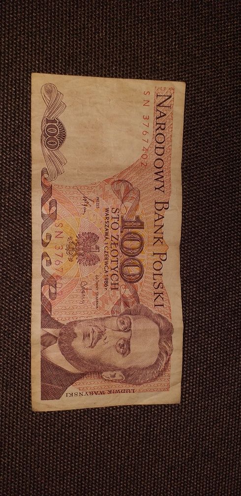 Banknot polski 100zł z 1986r