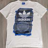T-shirt Adidas big print duży napis rozmiar L
