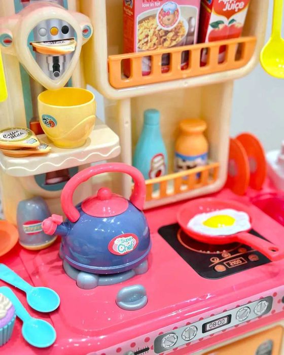 Детская кухня с водой и паром Limo Toy высота 70 см свет звук 28 предм
