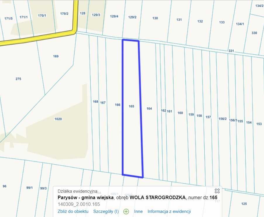 Sprzedam działkę 1,12 ha 35x300m