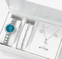 Nowy zestaw prezentowy zegarek damski  naszyjnik pierścionek kolczyki