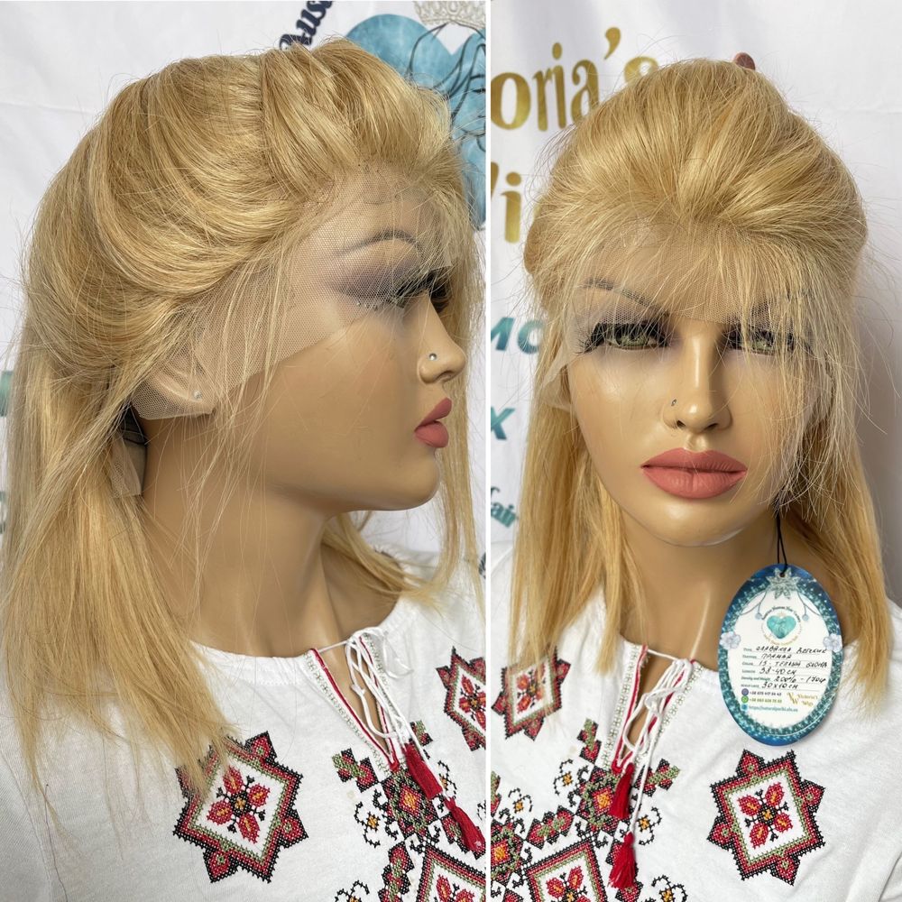 Натуральный парик большая система кожи славянский детский волос блонд