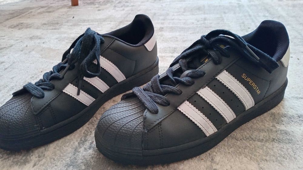 Кросовки adidas superstar, черные с белым