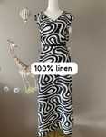 Nowa sukienka lniana długa maxi sukienka z lnu 44/46 plus size