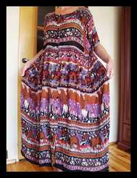 Sukienka indyjska z bawełny na gorące Lato - r.XL