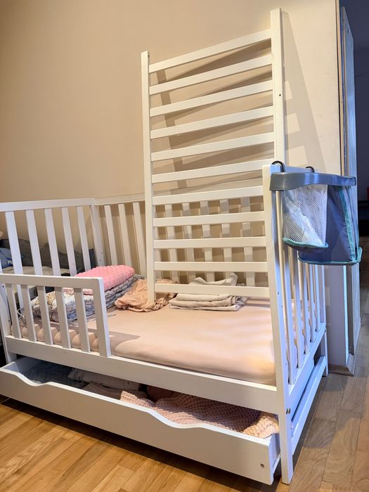 Łóżeczko dziecięce 120x60 z szufladą+ barierka