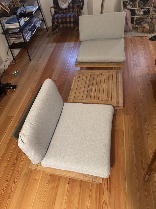 Conjunto Viridis de 2 cadeirões e 1 mesas FSC 100%