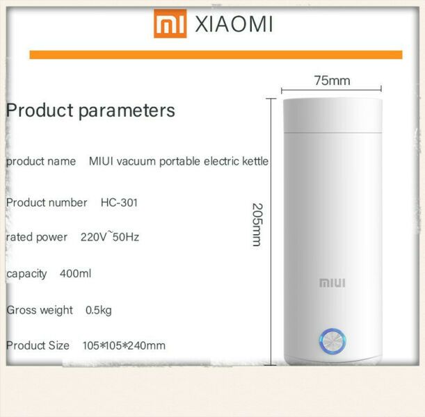 Przenośny czajnik elektryczny/kubek termiczny XIAOMI MIUI HC-301