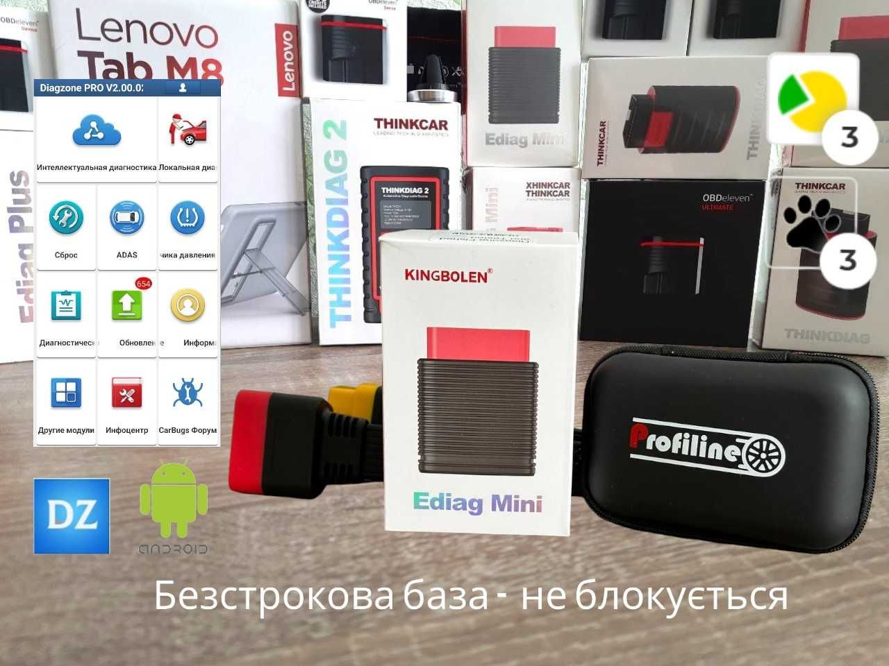 Diagzone pro! Сканер old boot, Автосканер Thinkcar pro, Ediag mini