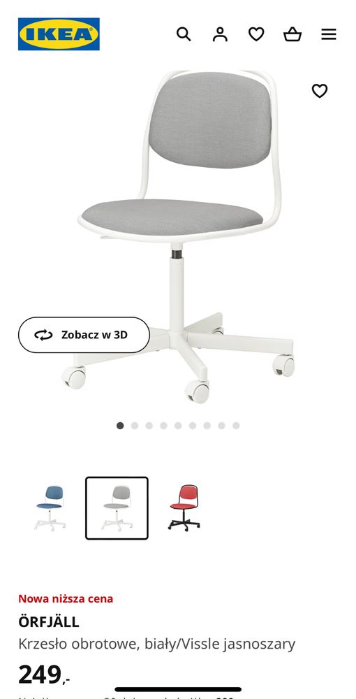 Krzesło biurowe Ikea SPORREN