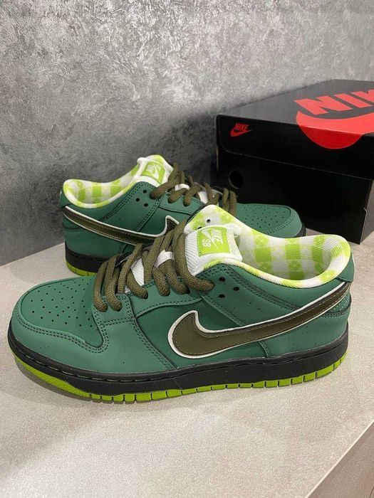 Унисекс кожаные кроссовки Nike SB Dunk Low Green Lobster найк сб данк