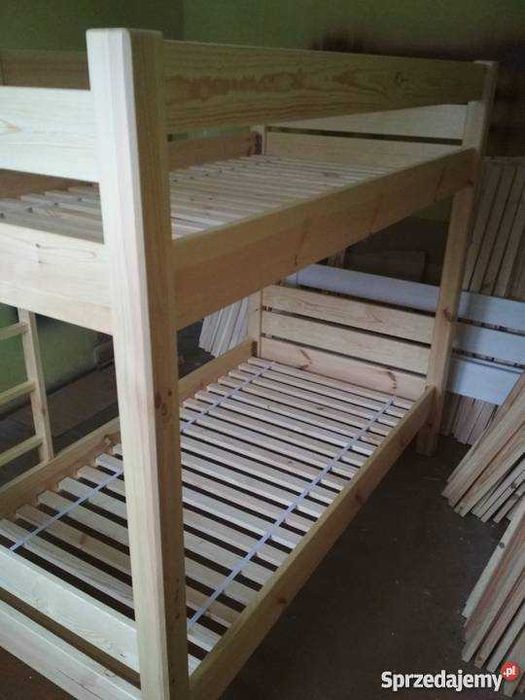 Nowe drewniane bardzo wytrzymałe piętrowe łóżko sosnowe