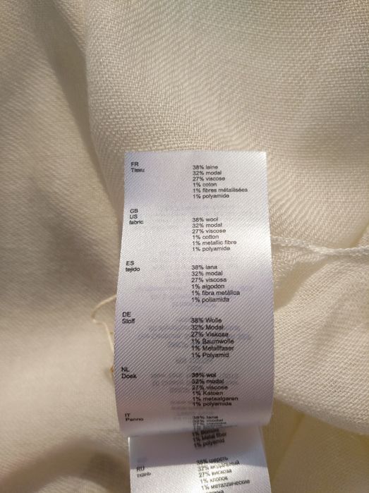 Вовняна біла накидка Maje пончо палантин вовна