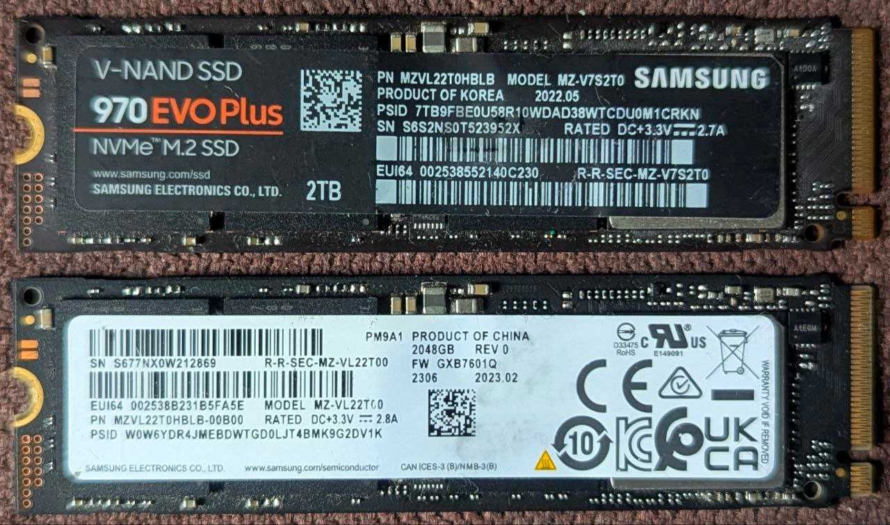SSD M2 Nvme Pcie 4.0/3.0 (256-512-1TB-2TB)