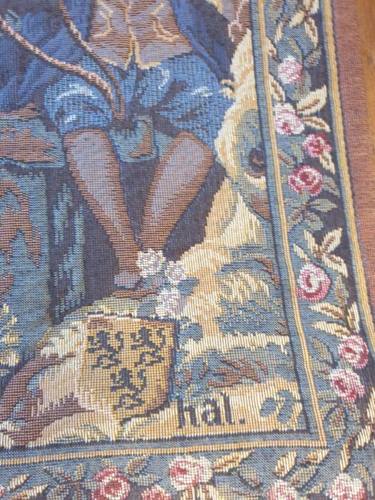 Fantástica tapeçaria francesa "Genre Gobelin"