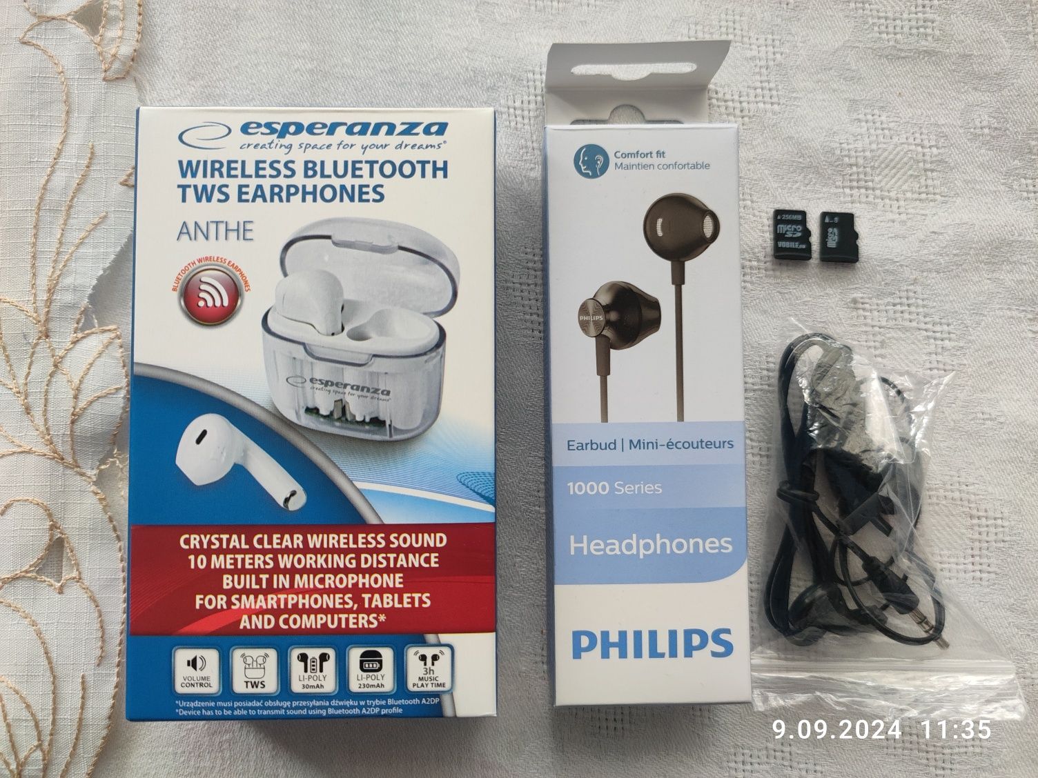 Zestaw słuchawek Philips TAUE1000 Esperanza nowe słuchawki gratisy