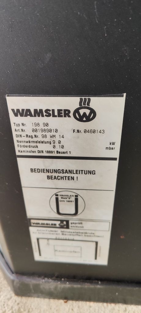 Kominek wolnostojący Wamsler 9kw