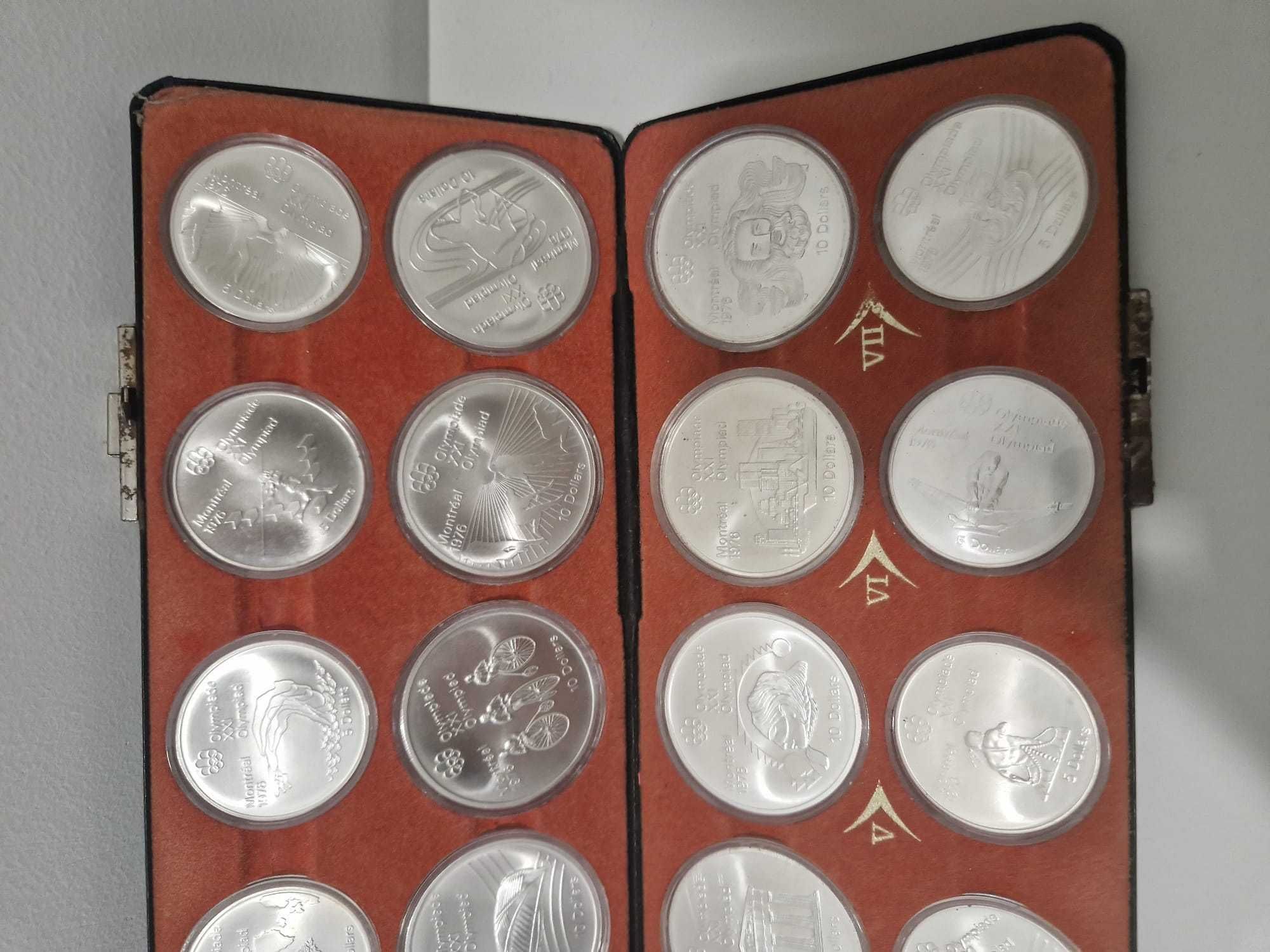 Conjunto de moedas prof olimpíadas 1976 Canadá com estojo