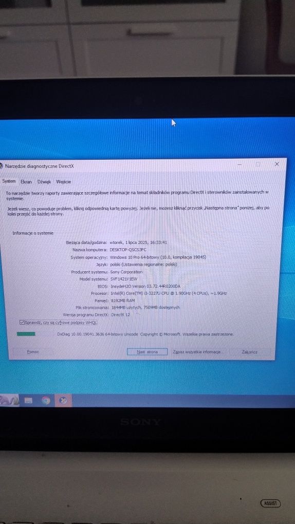Laptop sony vaio svf142a29m