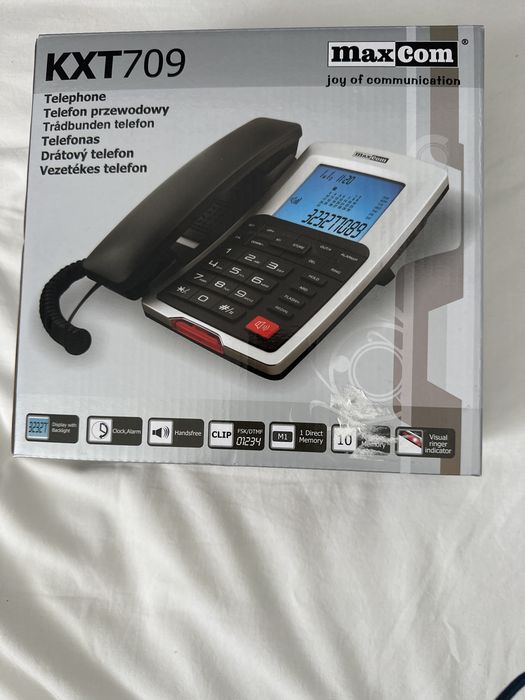 Telefon stacjonarny Maxcom KXT709 tryb głośnomówiący Nowy Fabrycznie