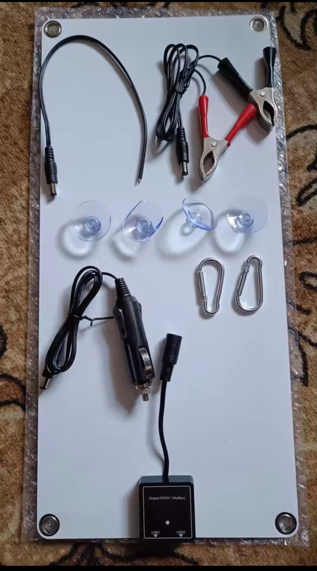 Солнечная панель 12в. Usb 2шт. На 5v