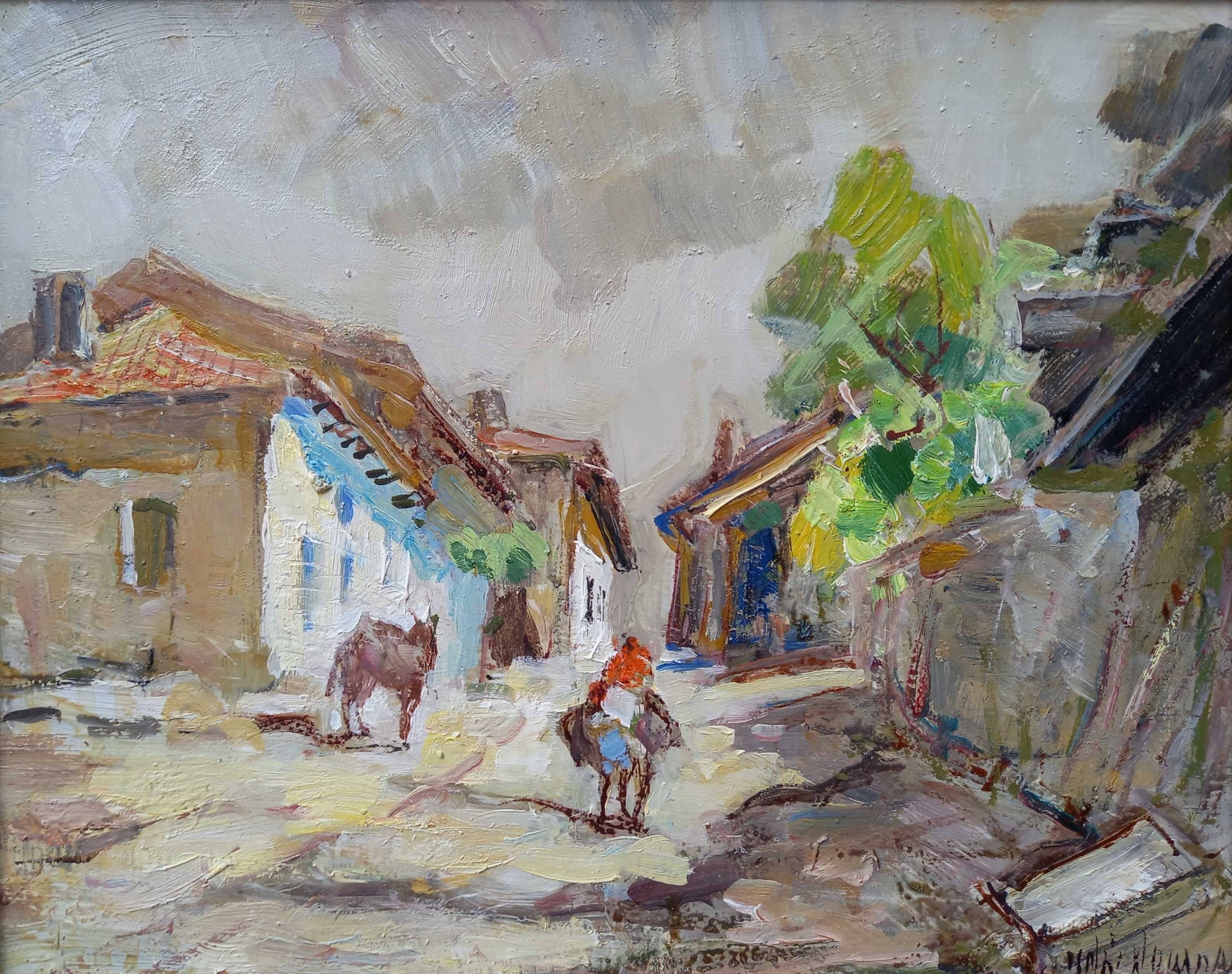 Hiszpańska wieś, olej/płyta,  Knut Norman