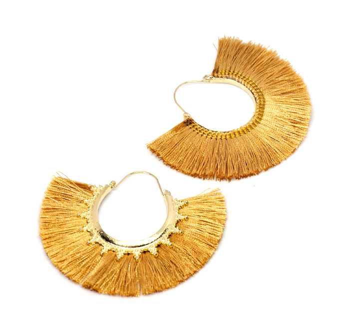 Kolczyki frędzle chwosty frills złoto i złoto