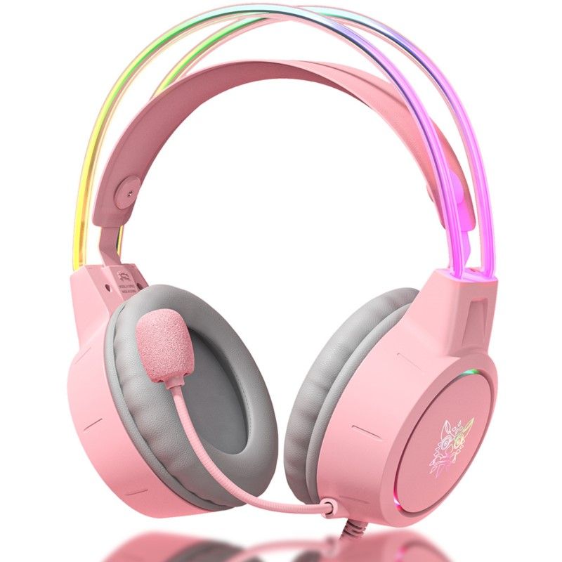 Onikuma X15 Pro Słuchawki Gamingowe Nauszne Rgb : Kolor - Różowy