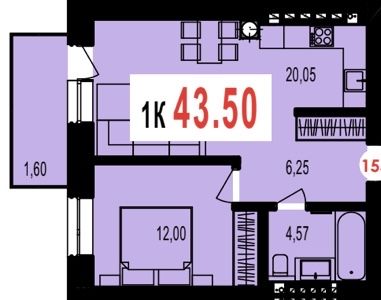 Однокімнатна квартира з наповненням в ЖК Квартал Краківський