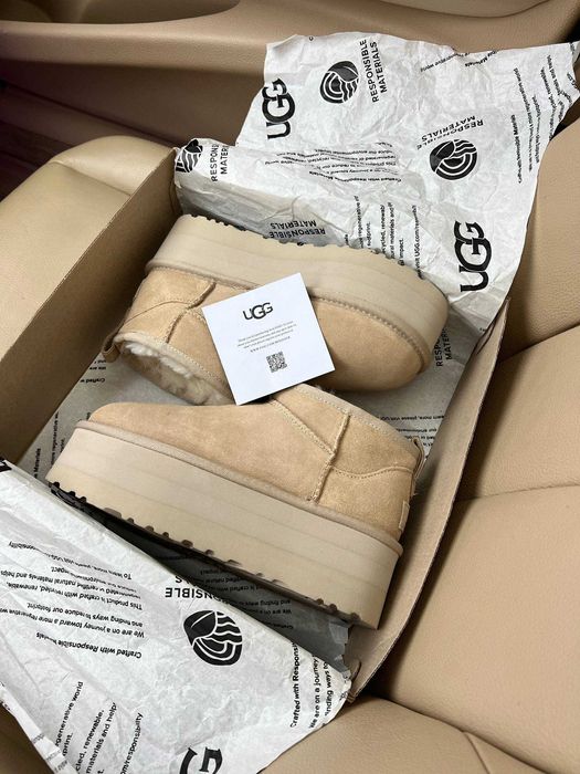 Уггі UGG Ultra Mini Beige Platform Угг 5 см (36-40)