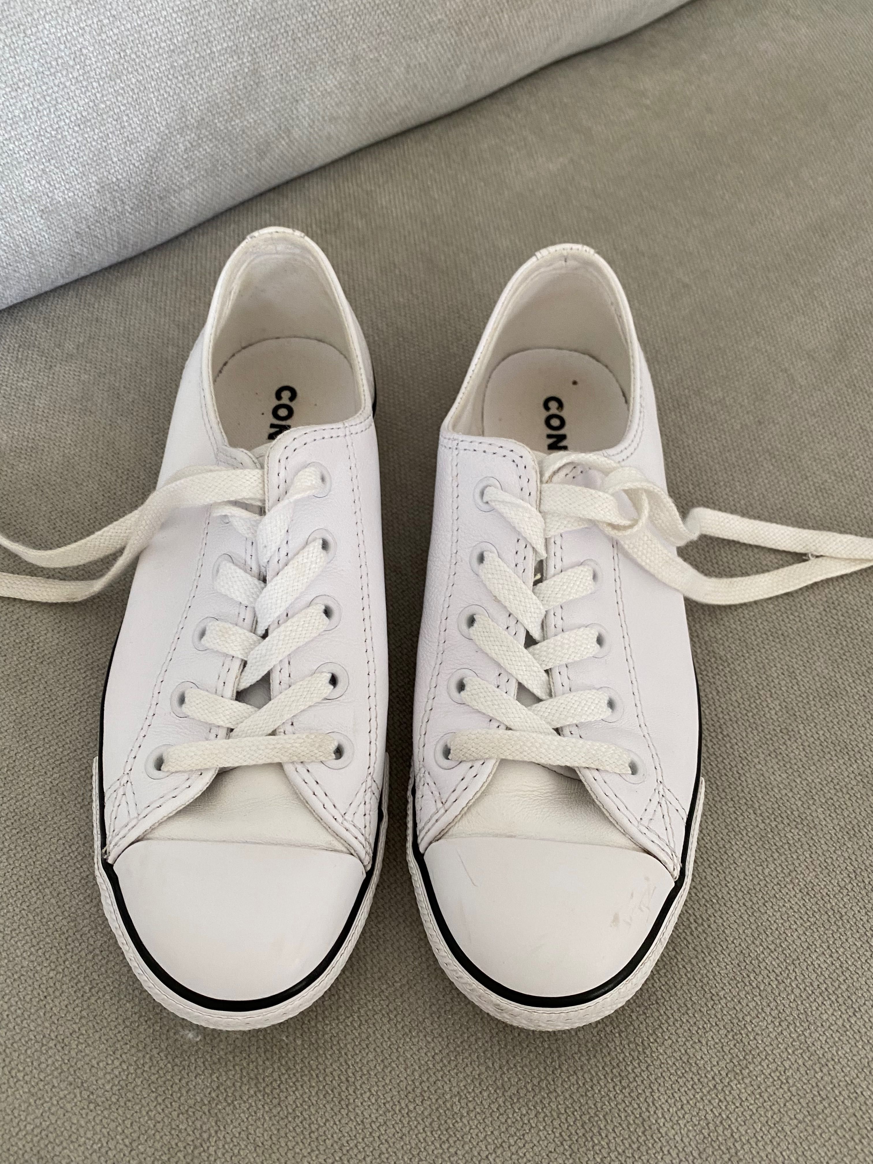 Кеды белые кожаные женские Converse original 6us/4uk/37eur/23cm