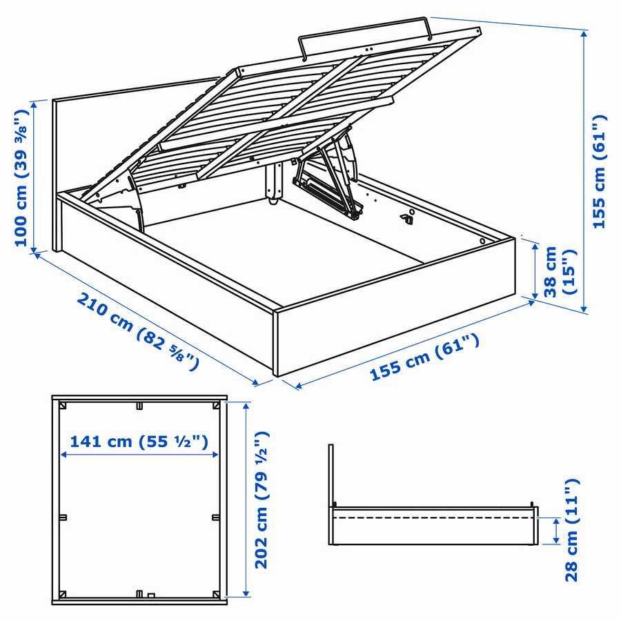 łóżko dąb 140x200 ikea MALM z pojemnikiem Ibez gł. materaca)