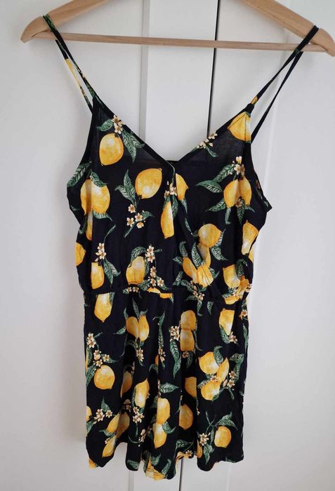 Kombinezon na lato czarny w cytryny divided h&m S 36