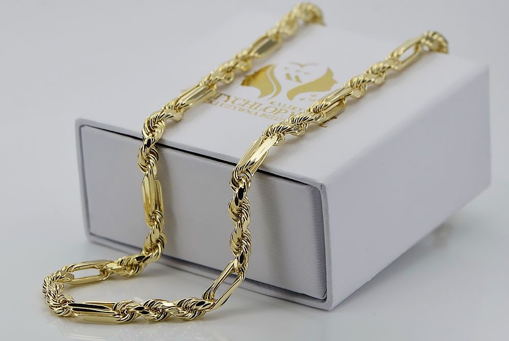 Wyjątkowy Złoty łańcuszek damski 14k Corda Figaro cc004y 3,50mm Poznań
