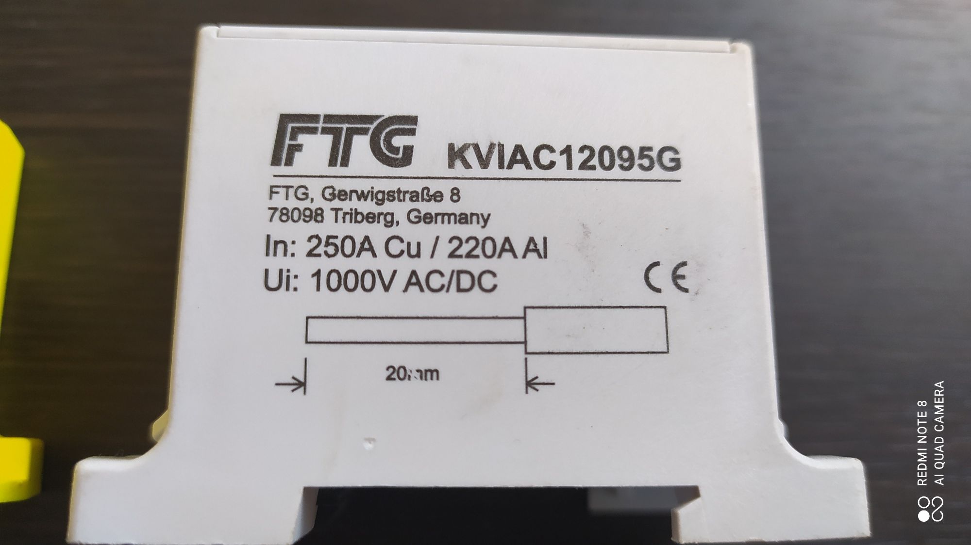 Клеммная колодка FTG KVIAC12095 ( 250A-1000V ) Germany