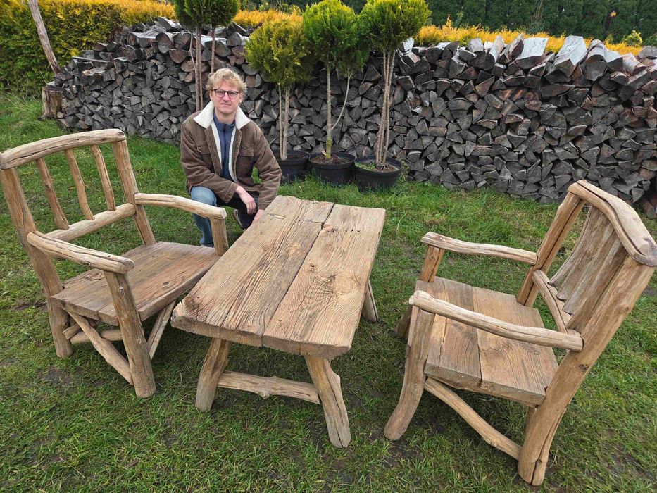 Komplet mebli ogrodowych ręcznie robionych