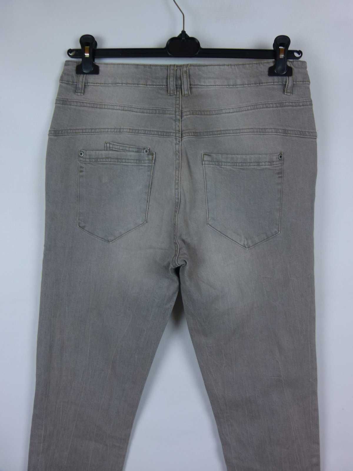 Bottom szare spodnie dżins straight 16 / 42