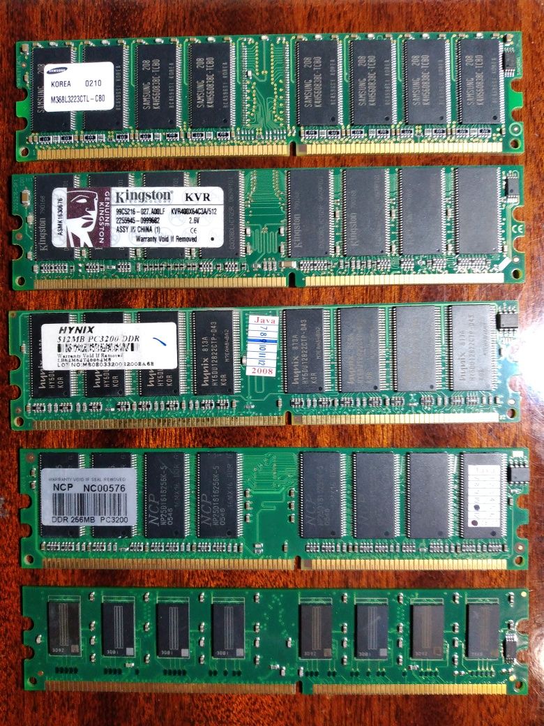 Оперативная память DDR 1 512 Mb 256Mb