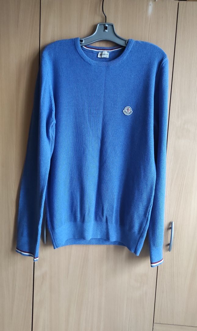 Sweter wełniany błękitny męski XXL