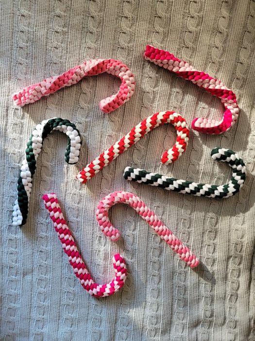 Candy cane laski bombki na choinkę ręcznie robione