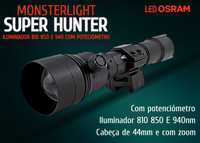 Iluminador MonsterLight Super Hunter LEDS 810, 850 e 940 potenciómetro