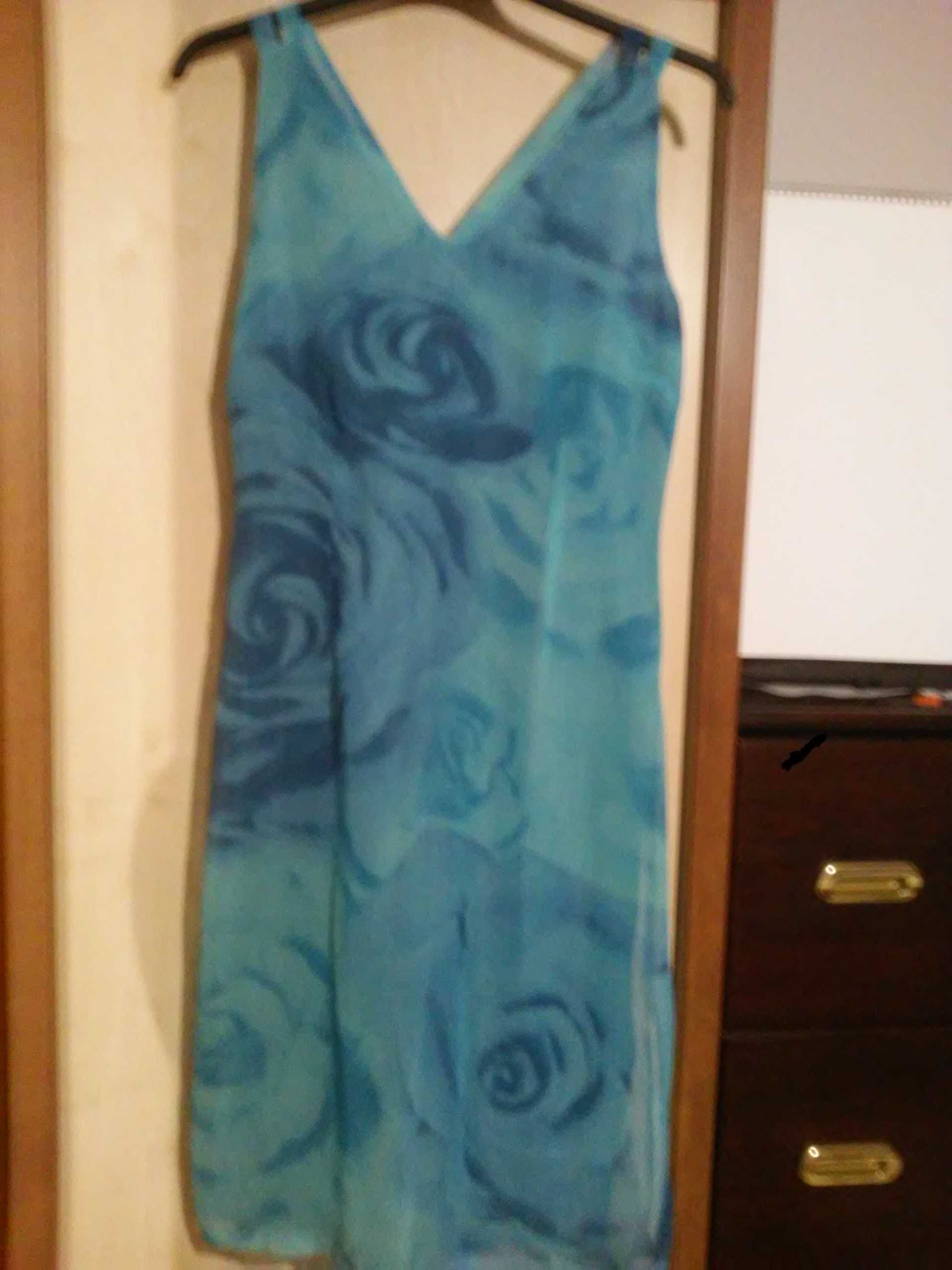 sukienka letnia- szyfon, róże roz. 40