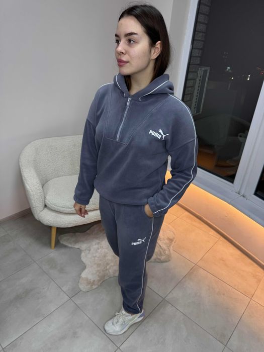 ТЕПЛО! Женский polar флис костюм SXL мягкий зимний с лого чорний