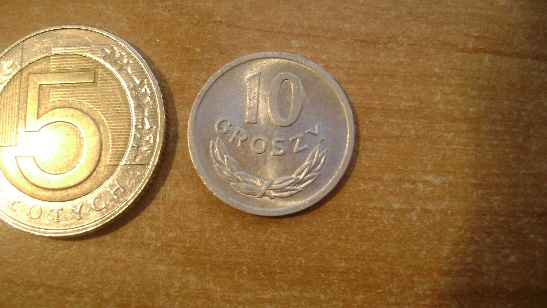 Starocie z PRL - Stare monety = 10 groszy z 1974r. bez znaku mennicy